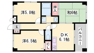 Sメゾン魚住【2階】の間取り