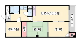 西明石グリーンハイツ【401号室】の間取り