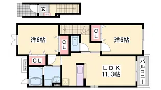 カレントⅡ【202号室】の間取り
