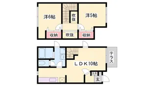 ヴェルナール谷八木【1階】の間取り
