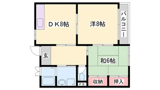 ハイフラット静徳【3A号室】の間取り