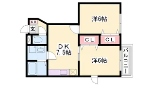 ハチマンホームズ【102号室】の間取り