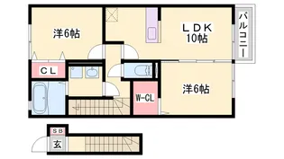 グレース・メゾンA・B棟【202号室】の間取り