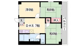 パレス和坂【1階】の間取り