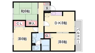 サンハイム西海【201号室】の間取り
