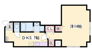 ノーブルハイム樽屋町【101号室】の間取り