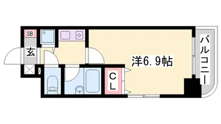 YKハイツ西明石【9階】の間取り