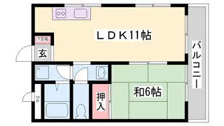 ダイヤハイツ有瀬【201号室】の間取り