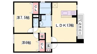 レセンテ寿【1階】の間取り