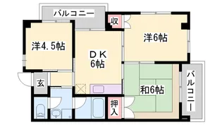 十三番館【303号室】の間取り