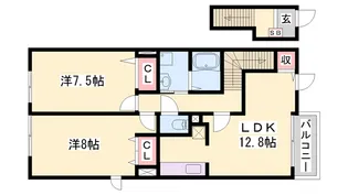 カーサフェリーチェⅡ【204号室】の間取り