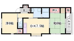 タウンハイツⅢ【105号室】の間取り