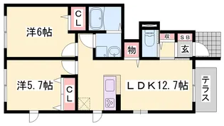 カーサ レジオK【1階】の間取り