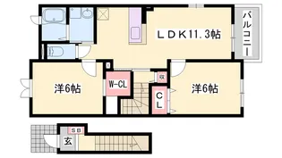 メゾン ドソレイユ【201号室】の間取り