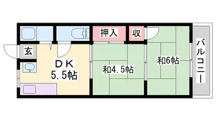 マンション朝霧1号館【511号室】の間取り