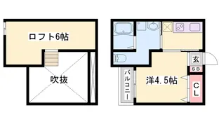 ラネージュ西明石【105号室】の間取り