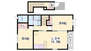 エレガンシア【202号室】の間取り