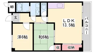 グランデ−ジ明西【406号室】の間取り