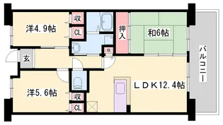 サンラフレ明石【104号室】の間取り