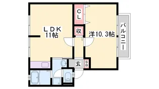 サンライフ雅B棟【106号室】の間取り