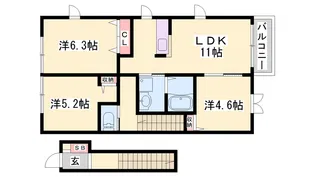 シャーメゾン花水木A【2階】の間取り