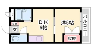 ハイツ長畑【403号室】の間取り