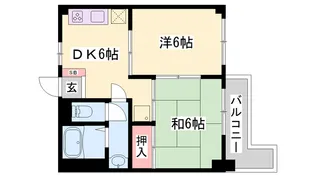 セルサス大道弐番館【203号室】の間取り