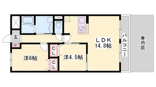 ECO NISHIFUTAMI【1階】の間取り