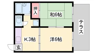 ハイツみずこし【1階】の間取り