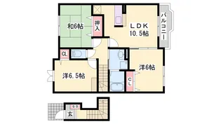 グラツィアB【202号室】の間取り