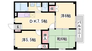 リバーサイド小西Ⅱ【102号室】の間取り
