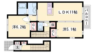 シャーメゾンYOU A【201号室】の間取り