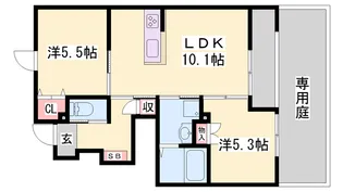 サンモール金ヶ崎【101号室】の間取り