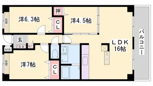 グレイスコート【5階】の間取り