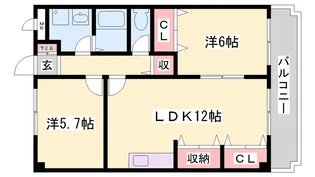 レジデンス小西【105号室】の間取り