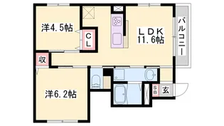 サンモール金ヶ崎Ⅱ【101号室】の間取り
