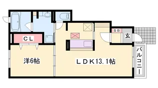 カーサセレーナB【1階】の間取り