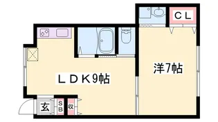 シュシュ恵比須【1C号室】の間取り