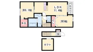 カーサ ドルチェB【203号室】の間取り