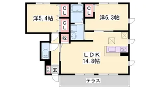 カンパーニュB【1階】の間取り