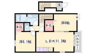 ソレイユ土山Ⅰ【203号室】の間取り