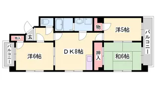 クィーンズコート壱番館【202号室】の間取り