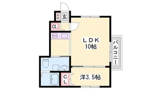 アジール・デュオB【102号室】の間取り