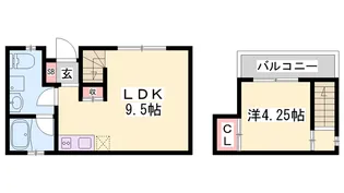 アジール・デュオA【1階】の間取り