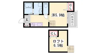 サンラポール西二見【104号室】の間取り