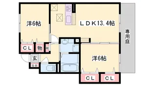 レスポワール【102号室】の間取り