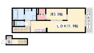 LaLa 東人丸【202号室】の間取り