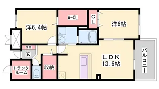アヴニ−ル【1階】の間取り