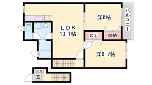 サニーガーデンD棟【203号室】の間取り