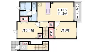 ルミノース・レジェーネⅡ【202号室】の間取り